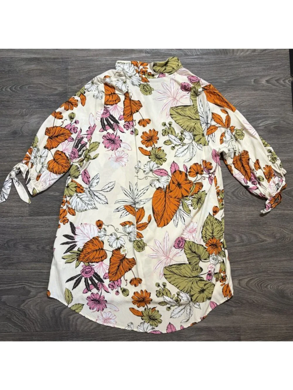 Cupshe Oaklyn Floral Buttoned Shirt Beach Dress XL Bohemian Tropical Summer Styl